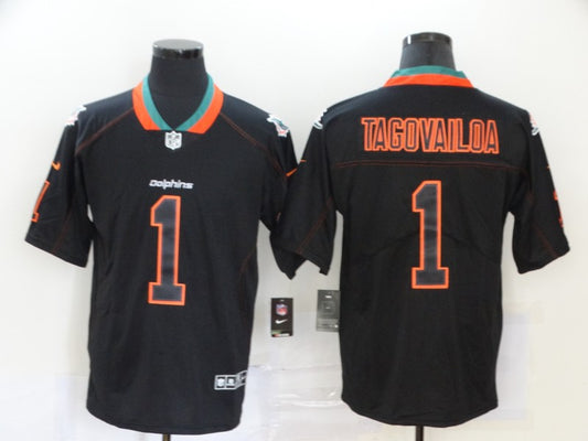 Men’s Miami Dolphins Tua Tagovailoa #1 Black Jersey