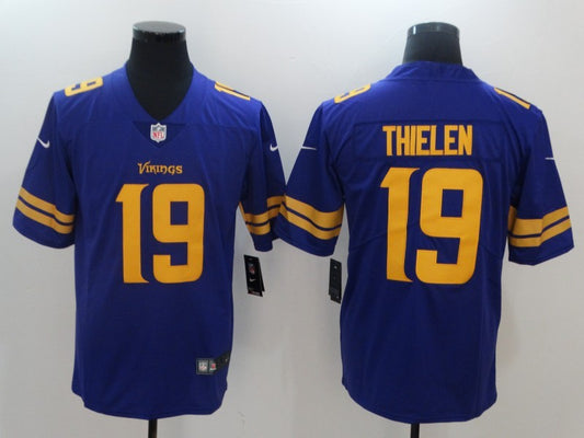 Men’s Minnesota Vikings #19 Adam Thielen Jersey Purple Yellow
