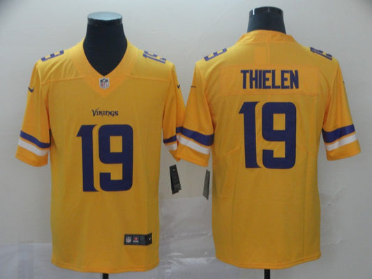 Men’s Minnesota Vikings #19 Adam Thielen Jersey Yellow
