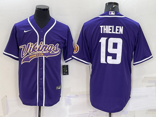 Men’s Minnesota Vikings Adam Thielen #19 Purple Jersey Joint Edition