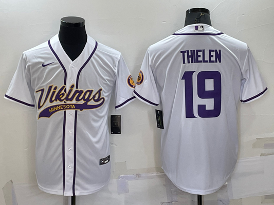 Men’s Minnesota Vikings Adam Thielen #19 White Jersey Joint Edition