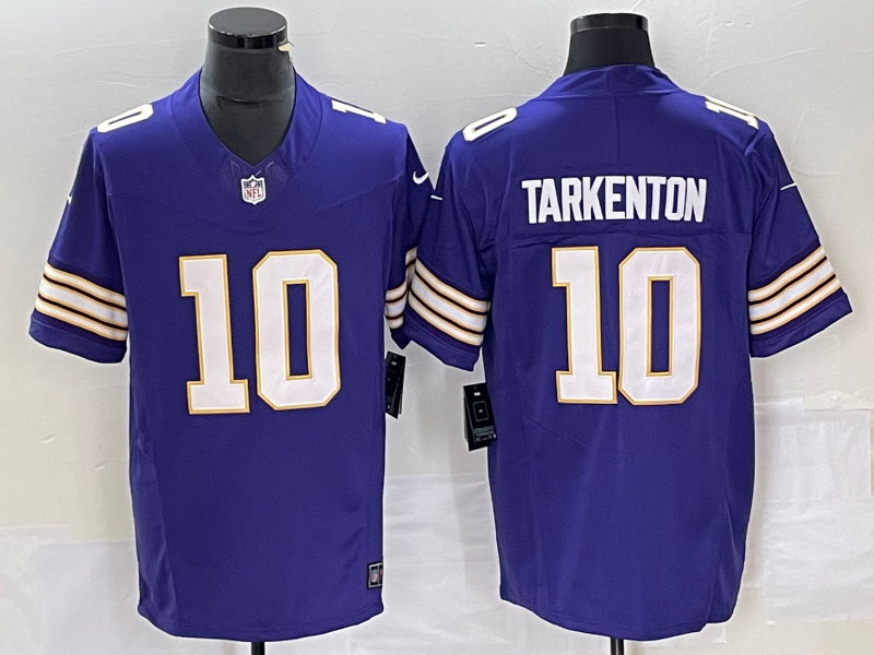 Men’s Minnesota Vikings Fran Tarkenton #10 Purple Classic Jersey