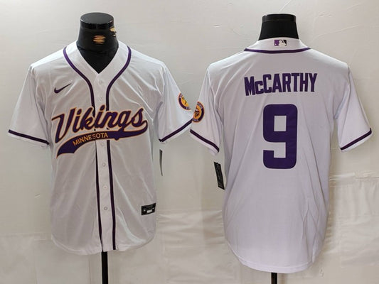 Men’s Minnesota Vikings J.J. McCarthy #9 White Jersey