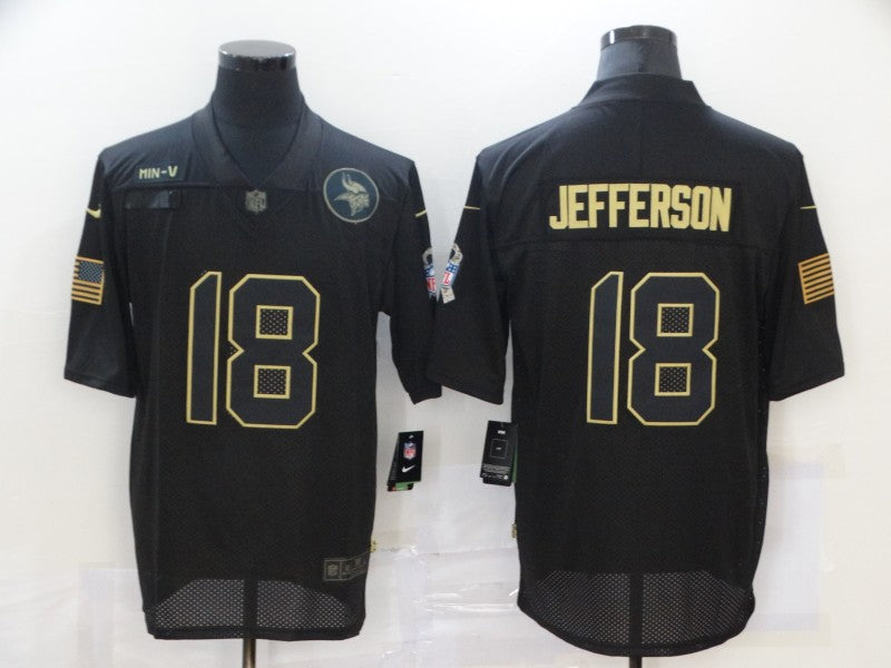 Men’s Minnesota Vikings Justin Jefferson #18 Black Jersey