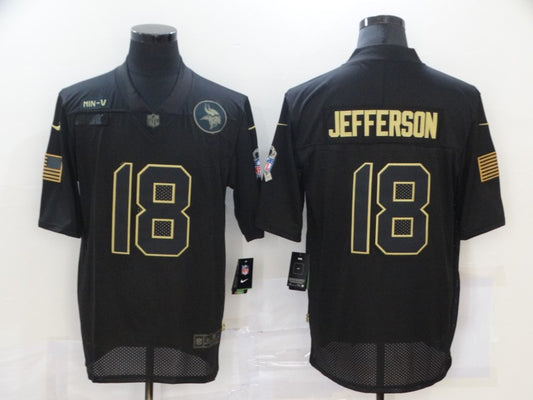 Men’s Minnesota Vikings Justin Jefferson #18 Black Jersey