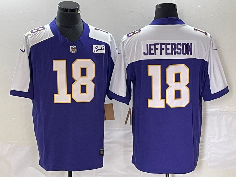 Men’s Minnesota Vikings Justin Jefferson #18 Purple Vapor F.U.S.E. Limited Jersey