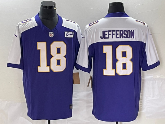 Men’s Minnesota Vikings Justin Jefferson #18 Purple Vapor F.U.S.E. Limited Jersey