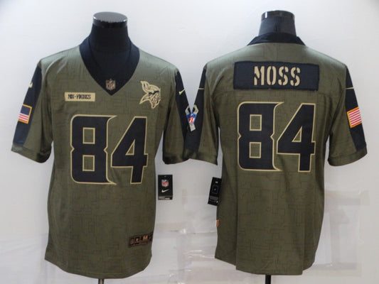 Men’s Minnesota Vikings Randy Moss #84 Brown Jersey