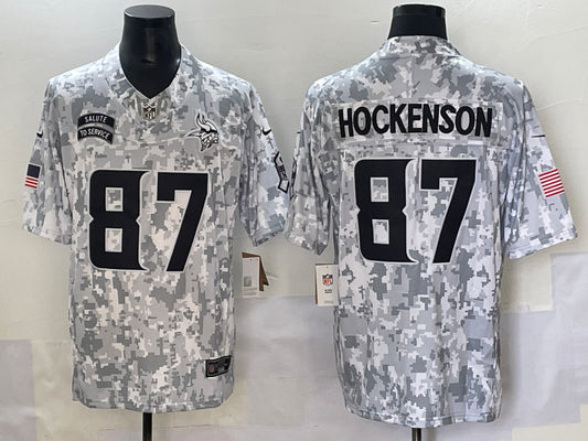 Men’s Minnesota Vikings T.J. Hockenson #87 Arctic Camo 2024 Salute to Service Retired Limited Jersey
