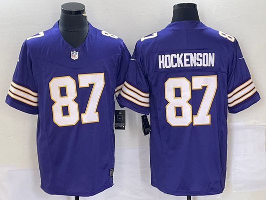 Men’s Minnesota Vikings T.J. Hockenson #87 Purple Classic Jersey