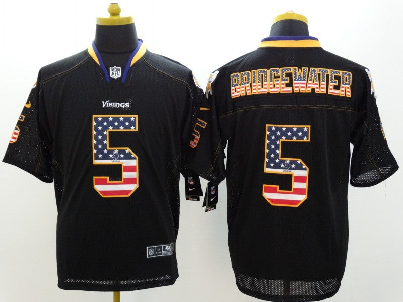 Men’s Minnesota Vikings Teddy Bridgewater #5 Black Jersey