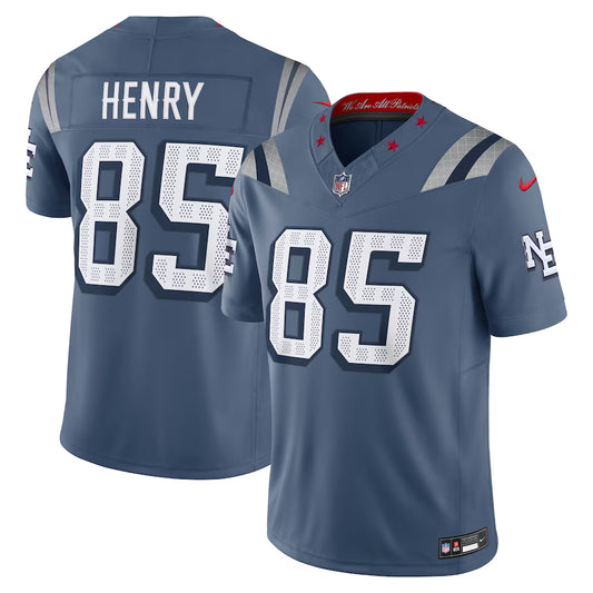 Men’s New England Patriots Hunter Henry #85 Storm Blue 2025 Rivalries Collection Limited Jersey