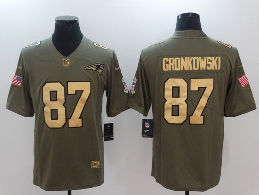 Men’s New England Patriots Rob Gronkowski #87 Brown Jersey