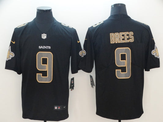 Men’s New Orleans Saints #9 Drew Brees Black Authentic Jersey