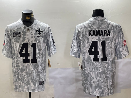 Men’s New Orleans Saints Alvin Kamara #41 Arctic Camo 2024 Salute to Service Limited Jersey