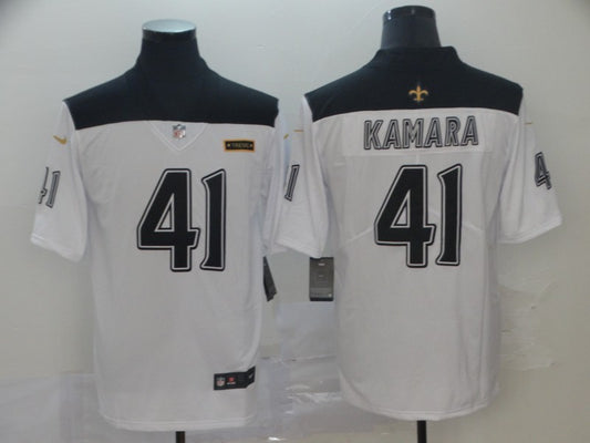 Men’s New Orleans Saints Alvin Kamara #41 White City Edition Jersey