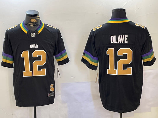 Men’s New Orleans Saints Chris Olave #12 Black Team Jersey