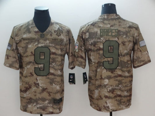 Men’s New Orleans Saints Drew Brees #9 Camouflage Jersey