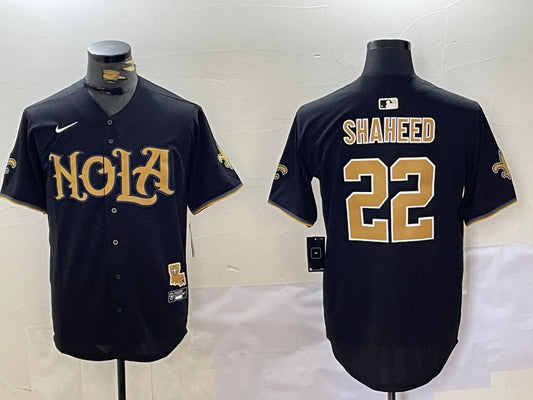 Men’s New Orleans Saints Rashid Shaheed #22 Black Jersey