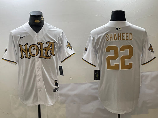 Men’s New Orleans Saints Rashid Shaheed #22 White Jersey