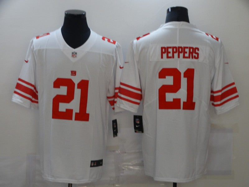 Men’s New York Giants Jabrill Peppers #21 White Jersey