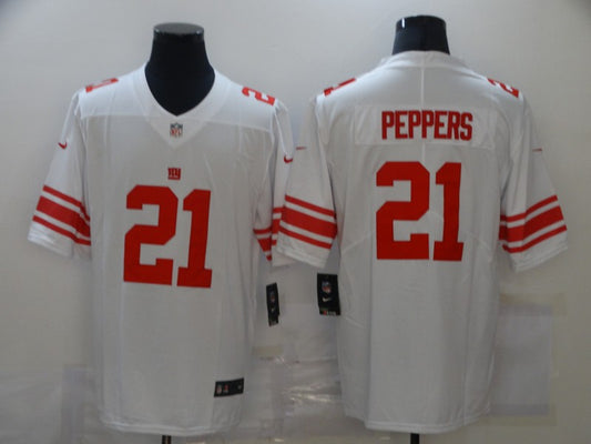 Men’s New York Giants Jabrill Peppers #21 White Jersey