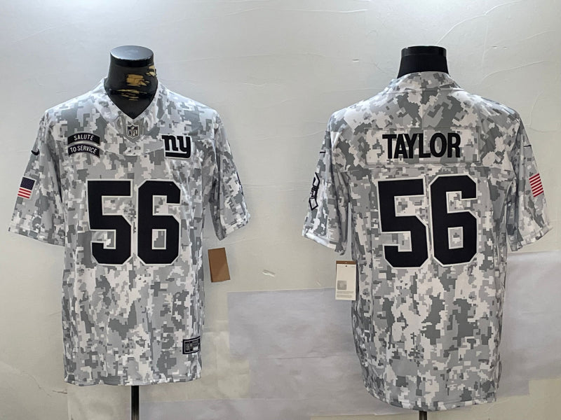 Men’s New York Giants Lawrence Taylor #56 Arctic Camo 2024 Salute to Service Retired Limited Jersey