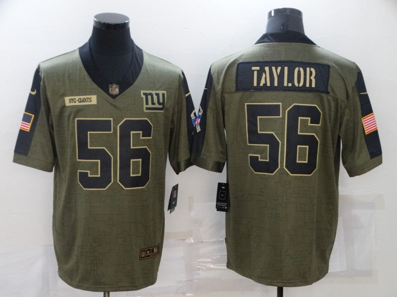 Men’s New York Giants Lawrence Taylor #56 Brown Jersey