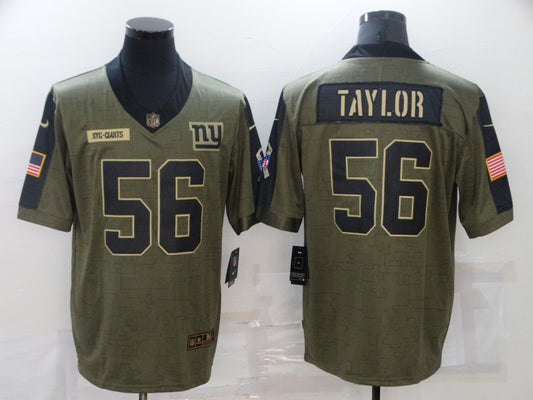 Men’s New York Giants Lawrence Taylor #56 Brown Jersey