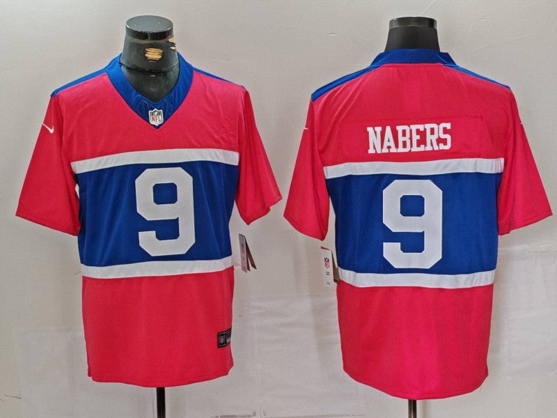Men’s New York Giants Malik Nabers #9 Century Red Alternate Jersey