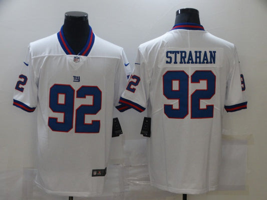 Men’s New York Giants Michael Strahan #92 White Jersey