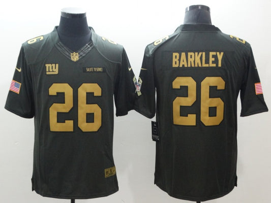 Men’s New York Giants Saquon Barkley #26 Army Green Jersey