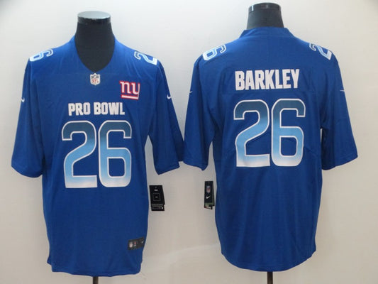 Men’s New York Giants Saquon Barkley #26 Blue All Star Jersey
