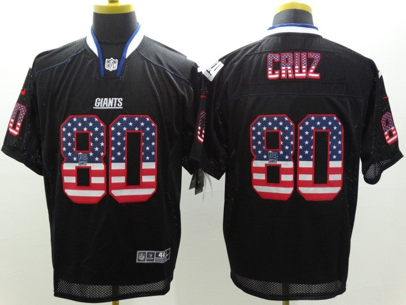 Men’s New York Giants Victor Cruz #80 Black Jersey