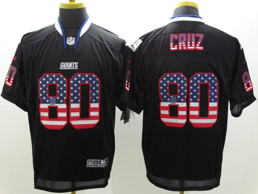 Men’s New York Giants Victor Cruz #80 Black Jersey