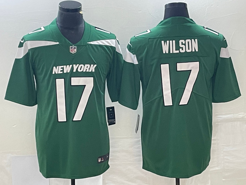 Men’s New York Jets Garrett Wilson #17 Green Jersey