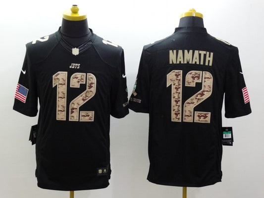 Men’s New York Jets Joe Namath #12 Black Jersey
