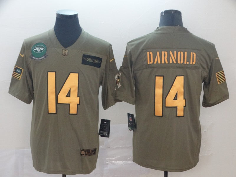 Men’s New York Jets Sam Darnold #14 Brown Jersey
