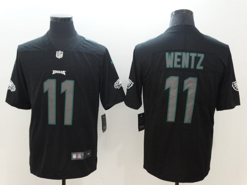 Men’s Philadelphia Eagles #11 Carson Wentz Black Team Jersey