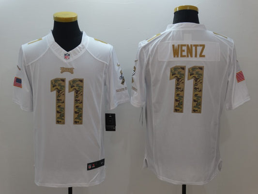 Men’s Philadelphia Eagles #11 Carson Wentz White Jersey