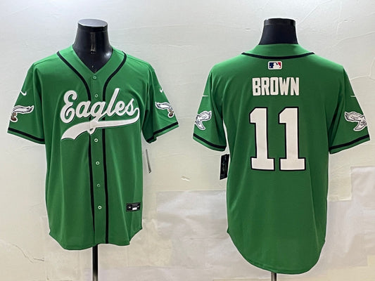 Men’s Philadelphia Eagles A.J. Brown #11 Green Team Jersey