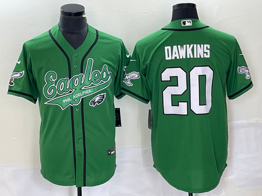 Men’s Philadelphia Eagles Brian Dawkins #20 Kelly Green Jersey Joint Edition
