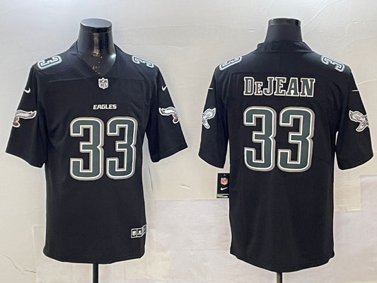 Men’s Philadelphia Eagles Cooper DeJean #33 Carbon Black Jersey
