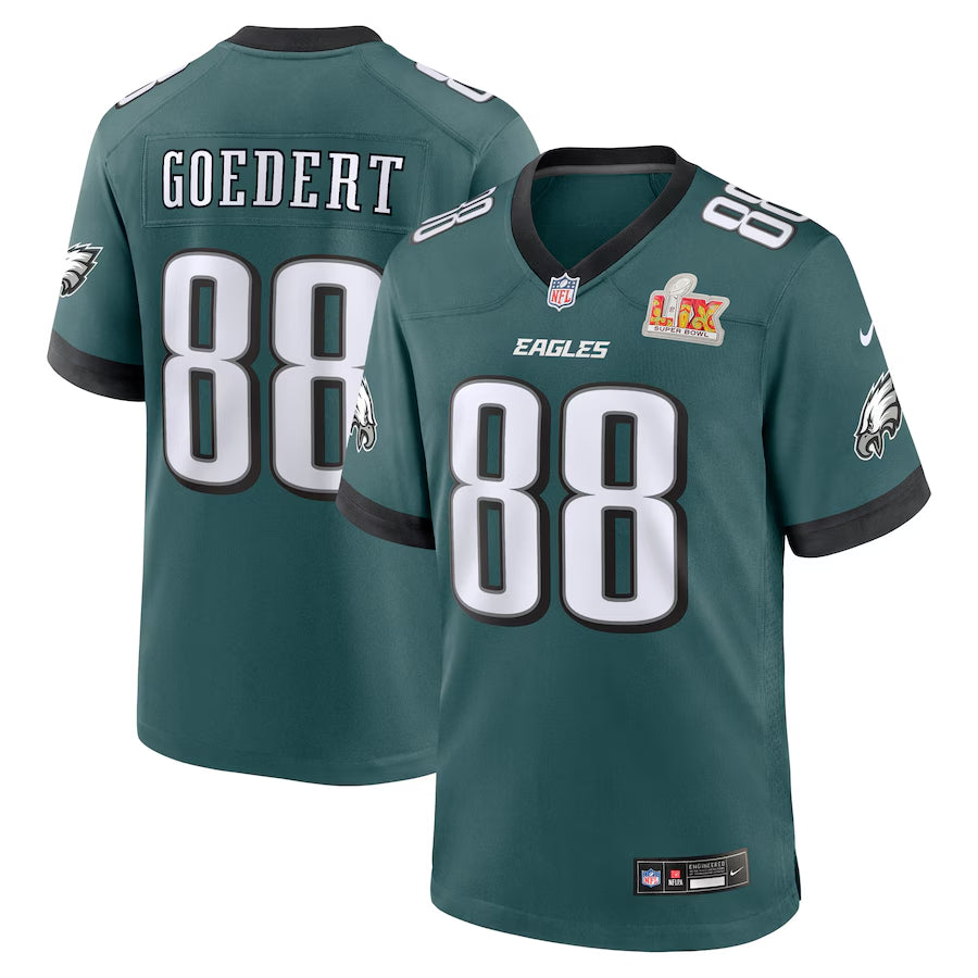 Men’s Philadelphia Eagles Dallas Goedert #88 Midnight Green Super Bowl LIX Jersey