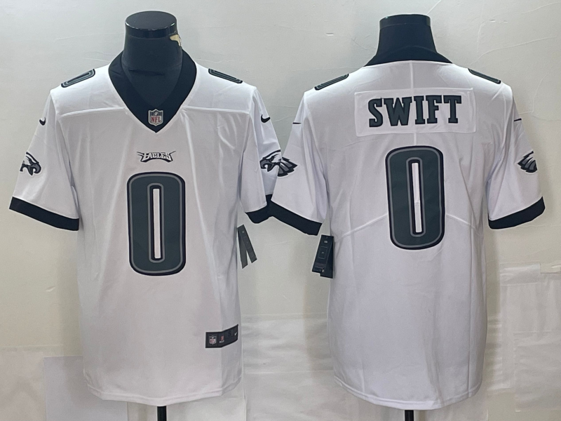Men’s Philadelphia Eagles D’Andre Swift #0 White Jersey