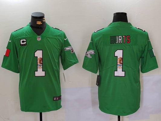Men’s Philadelphia Eagles Jalen Hurts #1 Kelly Green Alternate Jersey