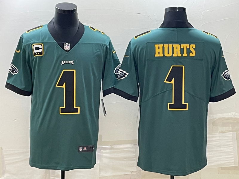 Men’s Philadelphia Eagles Jalen Hurts #1 Midnight Green Jersey