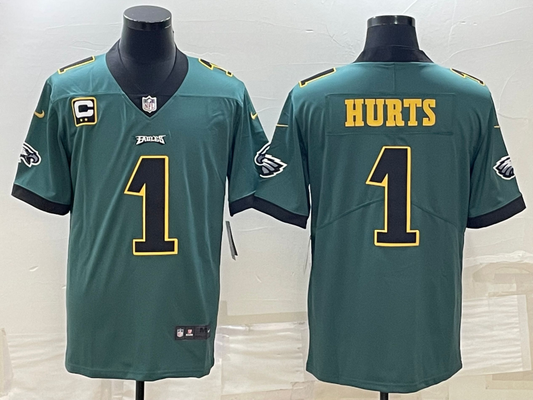 Men’s Philadelphia Eagles Jalen Hurts #1 Midnight Green Jersey
