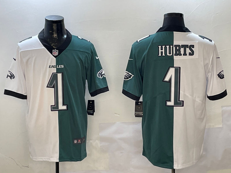 Men’s Philadelphia Eagles Jalen Hurts #1 White/Green Jersey