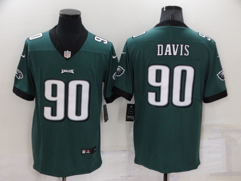 Men’s Philadelphia Eagles Jordan Davis #90 Midnight Green Jersey